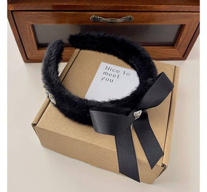 Rhinestone Headband Bow Fluffy