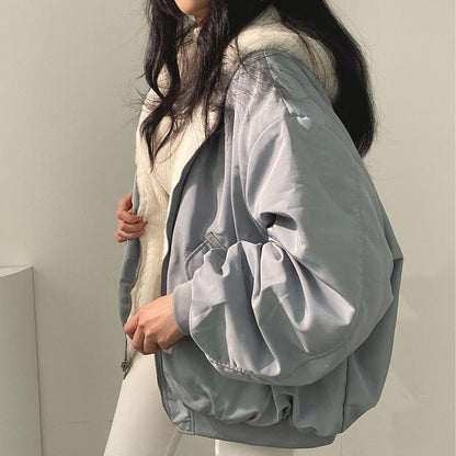 Reversible Hood Fluffy Zip Jacket