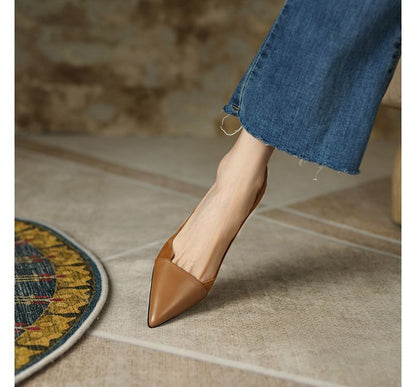 Faux Suede Kitten Heel Pointed Pumps