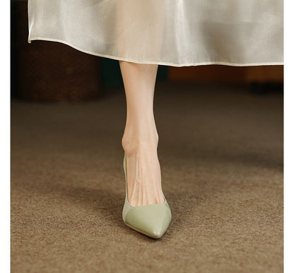 Faux Suede Kitten Heel Pointed Pumps