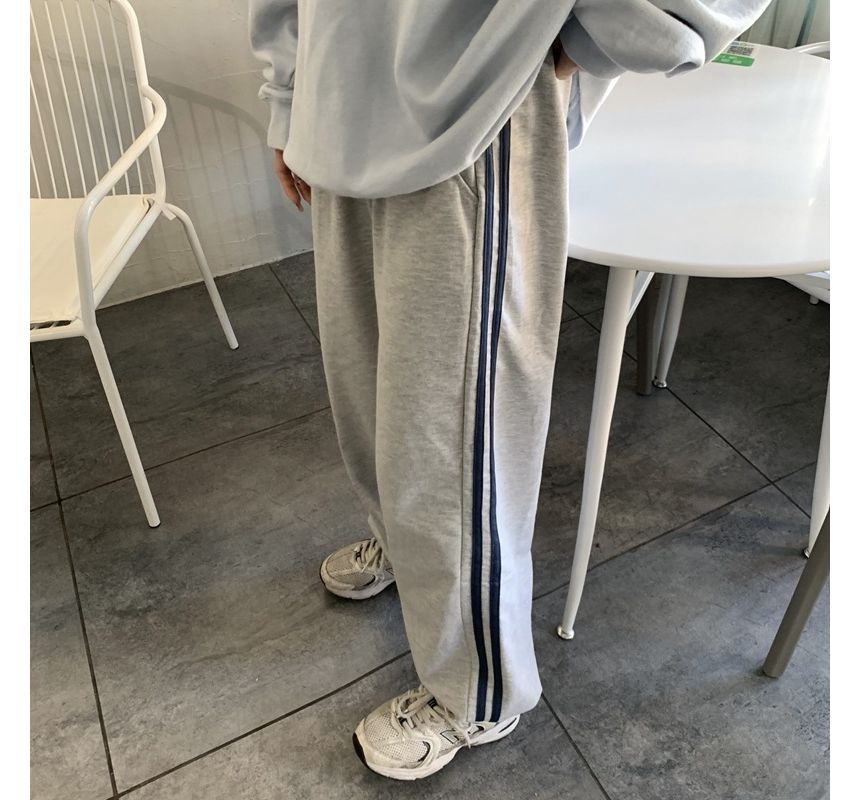 High Waist Striped Loose-Fit Wide-Leg Sweatpants