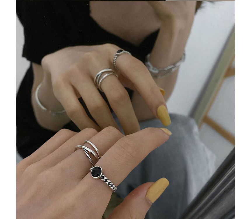 Rhinestone Alloy Open Ring / Layered Alloy Open Ring