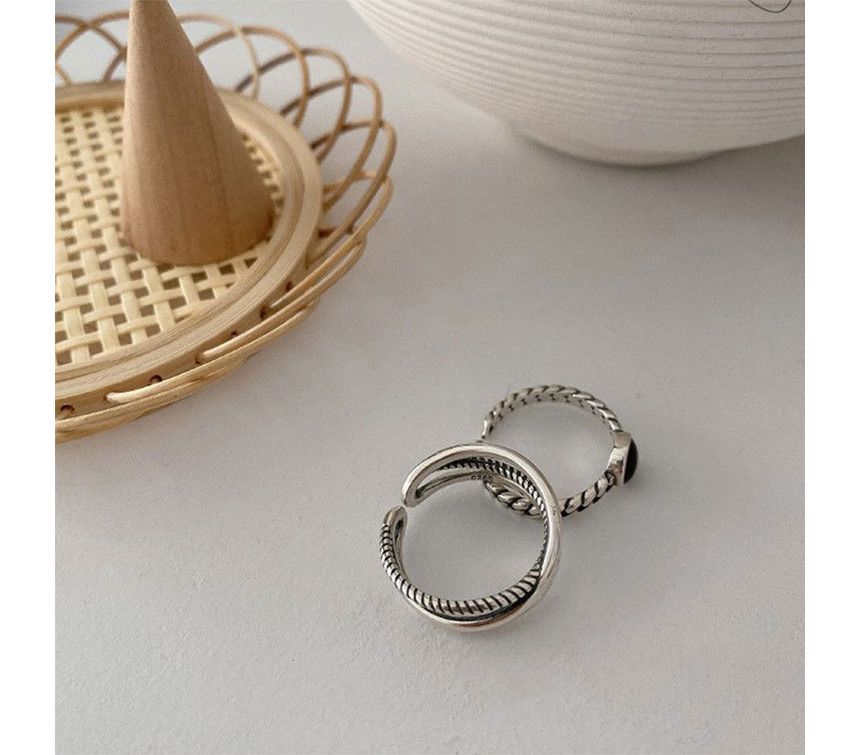 Rhinestone Alloy Open Ring / Layered Alloy Open Ring