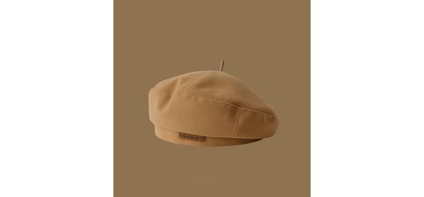 Lettering Applique Beret Hat