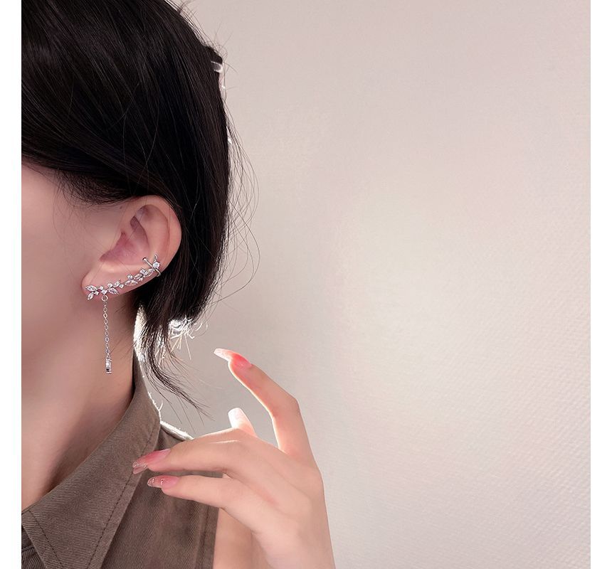 Ear Rhinestone Earring Cuff Drop with