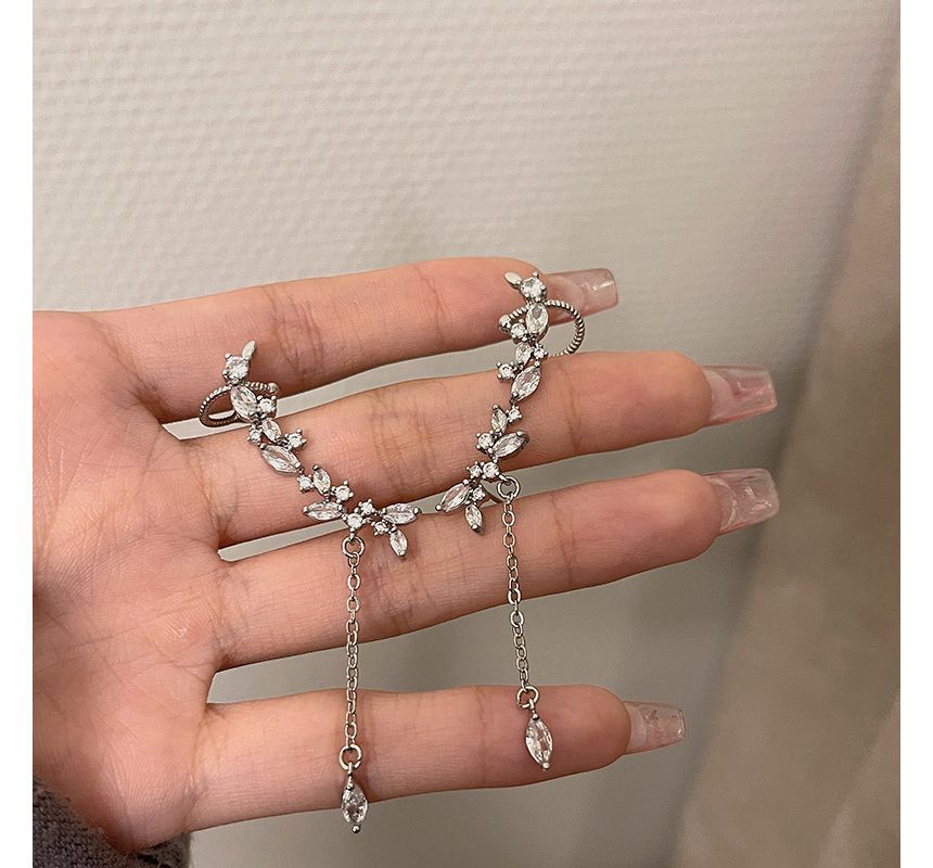 Ear Rhinestone Earring Cuff Drop with