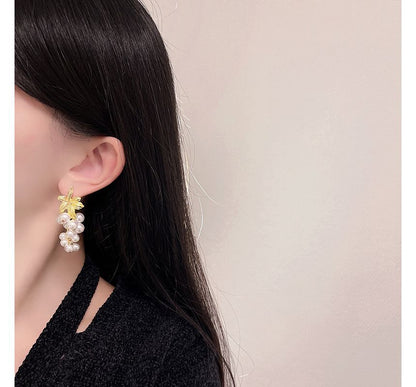 Drop Faux Pearl Grape Earring