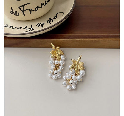 Drop Faux Pearl Grape Earring