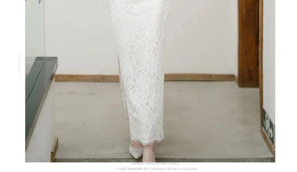 Cap-Sleeve Lace Mermaid Evening Gown