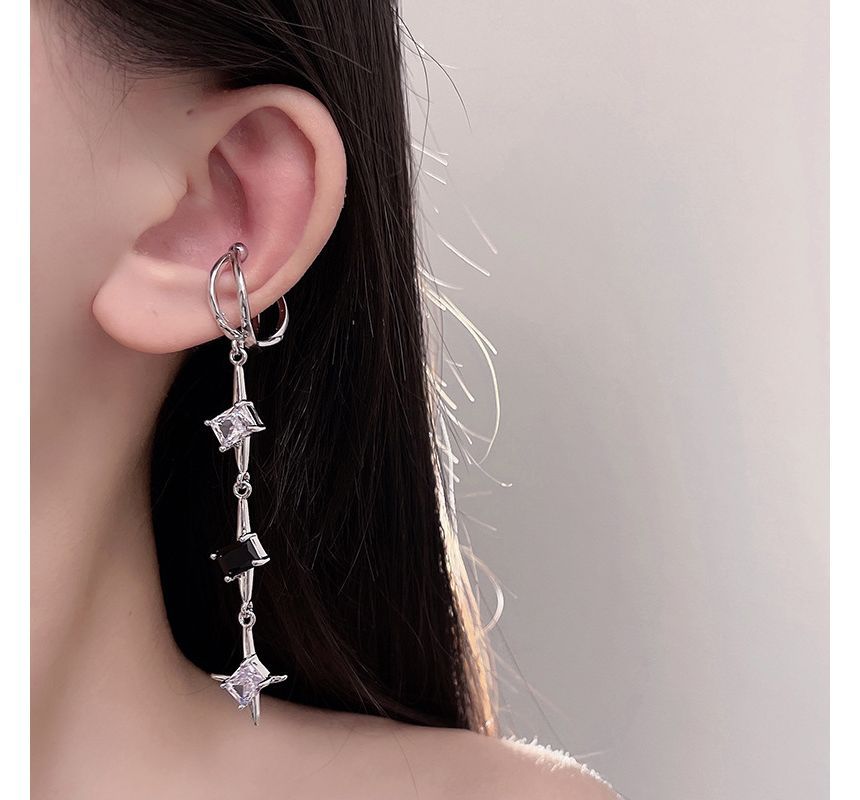 Dangle Earring Rhinestone Star Alloy Cuff