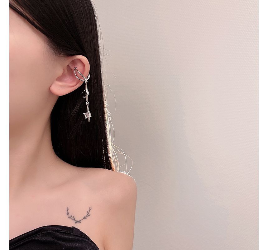 Dangle Earring Rhinestone Star Alloy Cuff