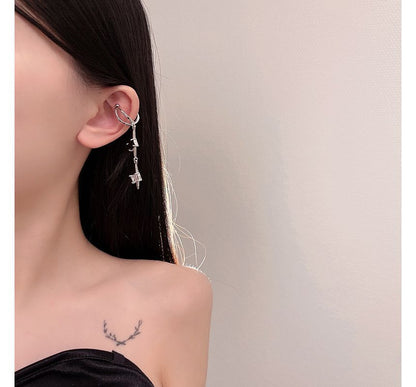 Dangle Earring Rhinestone Star Alloy Cuff