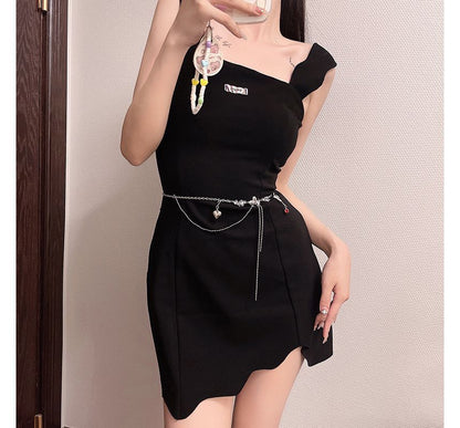 Alloy Chain Belt Heart Waist Moonstone