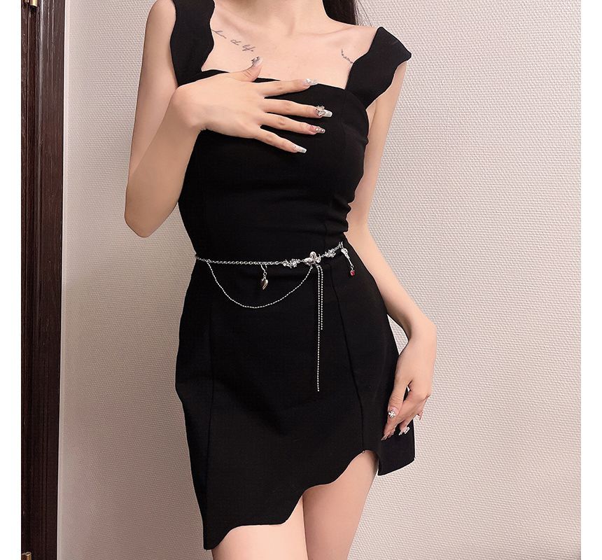 Alloy Chain Belt Heart Waist Moonstone