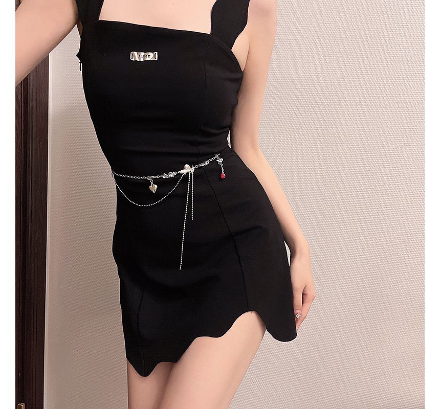 Alloy Chain Belt Heart Waist Moonstone