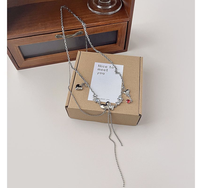 Alloy Chain Belt Heart Waist Moonstone