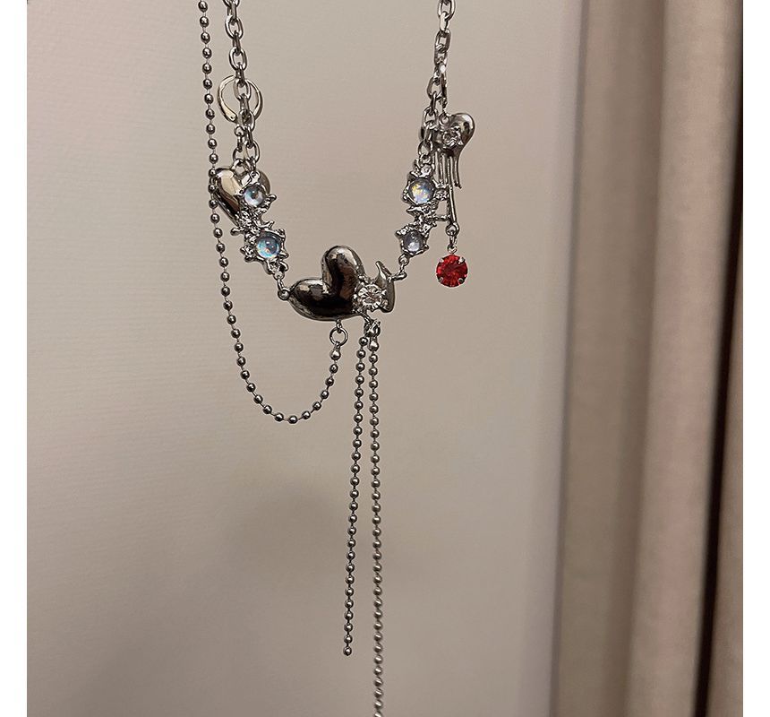 Alloy Chain Belt Heart Waist Moonstone