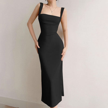 Spaghetti Strap Backless Maxi Bodycon Dress