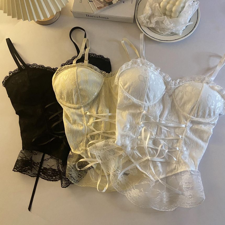 Stylish Tie-Strap Lace Cami