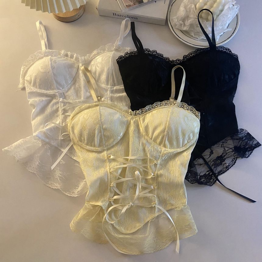 Stylish Tie-Strap Lace Cami