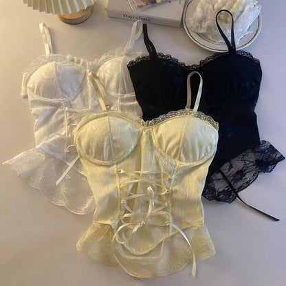 Stylish Tie-Strap Lace Cami
