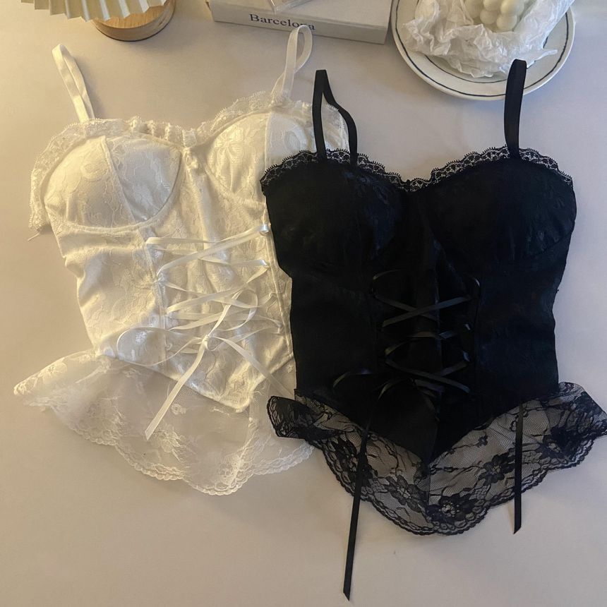 Stylish Tie-Strap Lace Cami