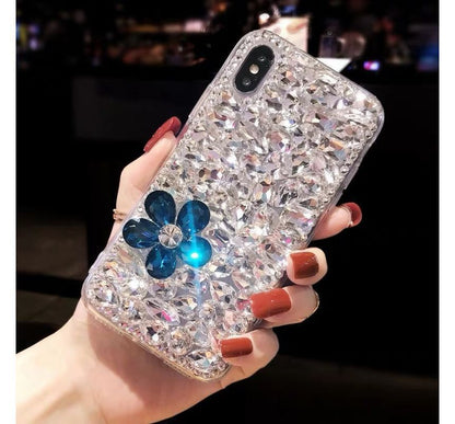 Rhinestone Phone Floral Case