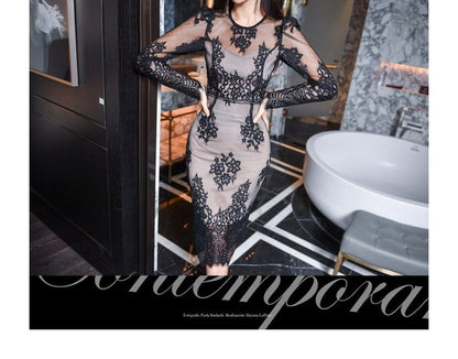 Coordinated Lace Top and Pencil Skirt Set
