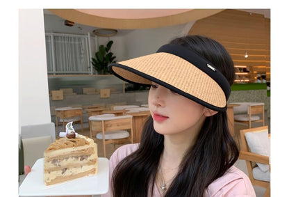 Contrast Trim Straw Sun Visor