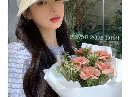 Contrast Trim Straw Sun Visor