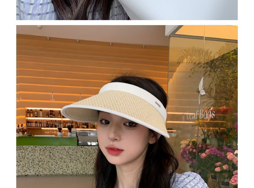 Contrast Trim Straw Sun Visor