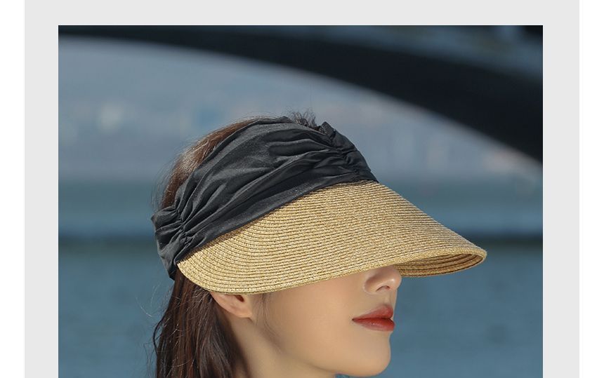 Two Tone Straw Sun Visor