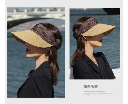 Two Tone Straw Sun Visor