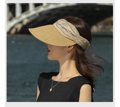 Two Tone Straw Sun Visor