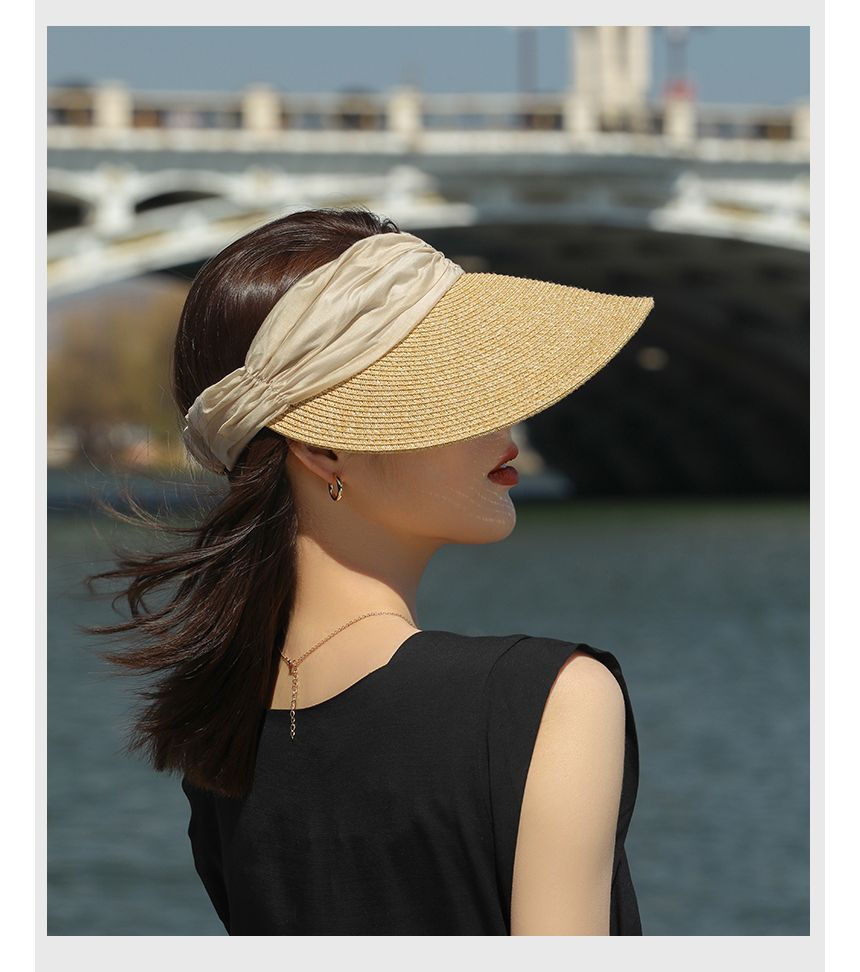 Two Tone Straw Sun Visor