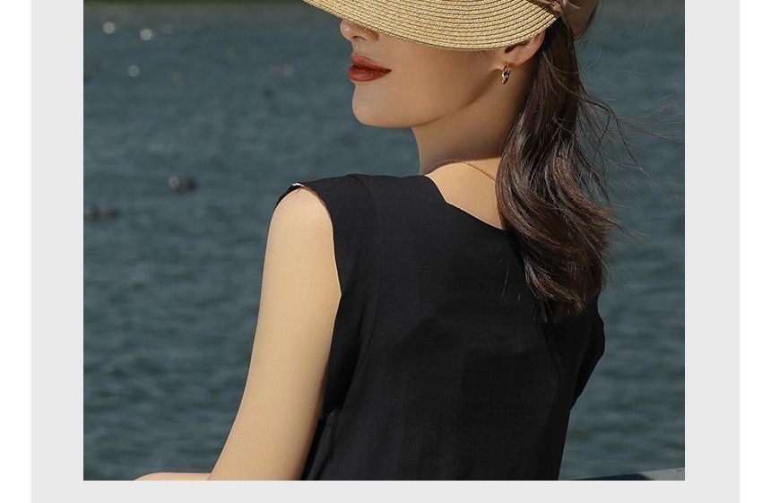 Two Tone Straw Sun Visor