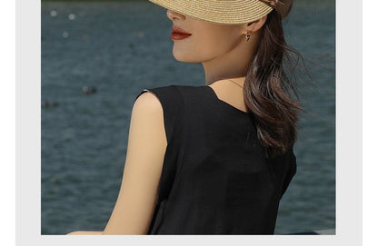Two Tone Straw Sun Visor