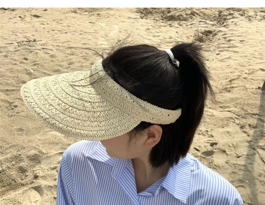 Plain Straw Sun Visor