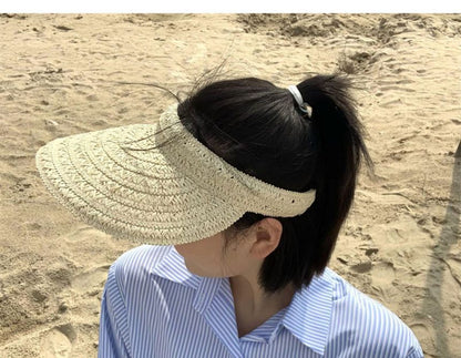 Plain Straw Sun Visor
