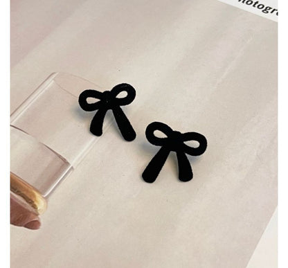 Flocking Bow Stud Earring