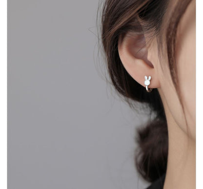 Asymmetrical Rabbit Carrot Hoop Earring