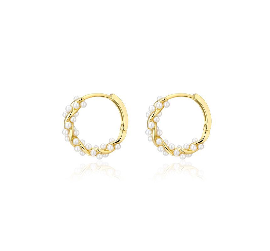 Faux Pearl Hoop Earring