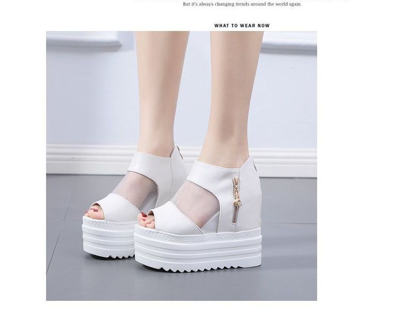 Wedge Platform Sandals Sheer