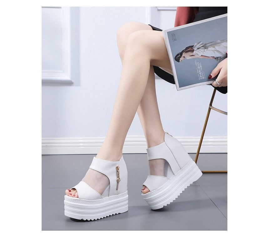 Wedge Platform Sandals Sheer