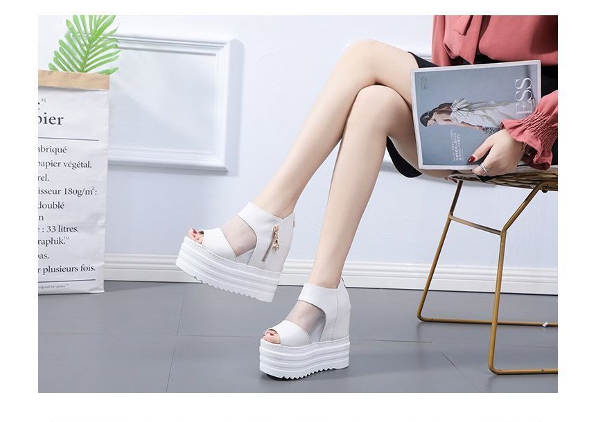 Wedge Platform Sandals Sheer