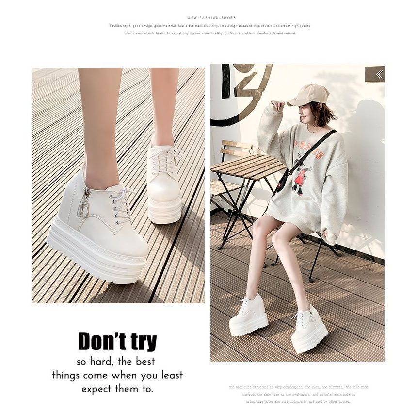 Wedge Hidden Ups Platform Lace