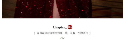 Off-Shoulder Sequin Slit A-Line Evening Gown