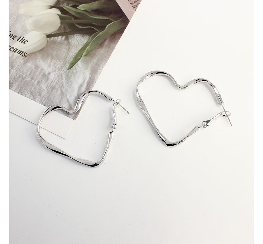Heart Hoop Earring / Clip-On Earring
