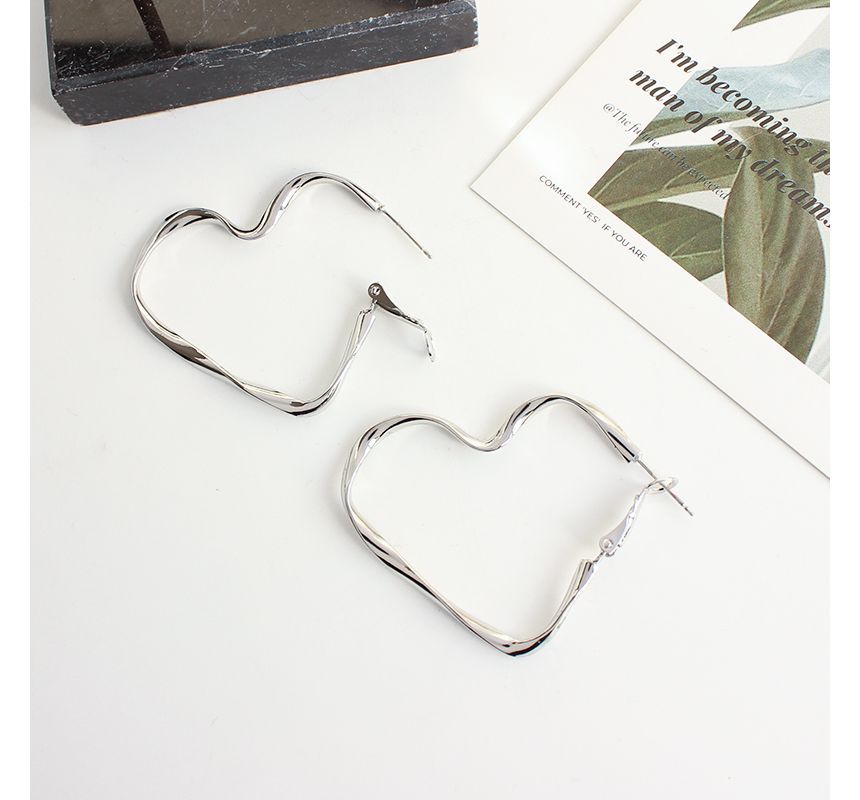 Heart Hoop Earring / Clip-On Earring