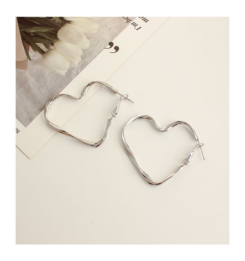 Heart Hoop Earring / Clip-On Earring